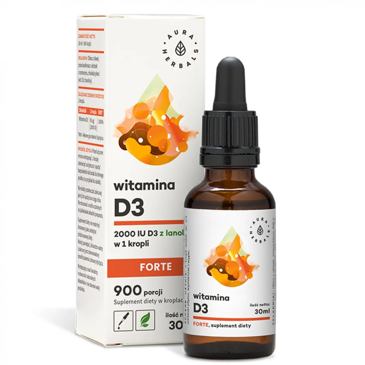 Witamina D3 Forte 2000 IU 30ml Aura Herbals