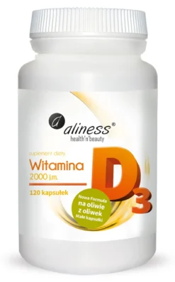 Witamina D3 2000j.m.120 kapsułek Aliness