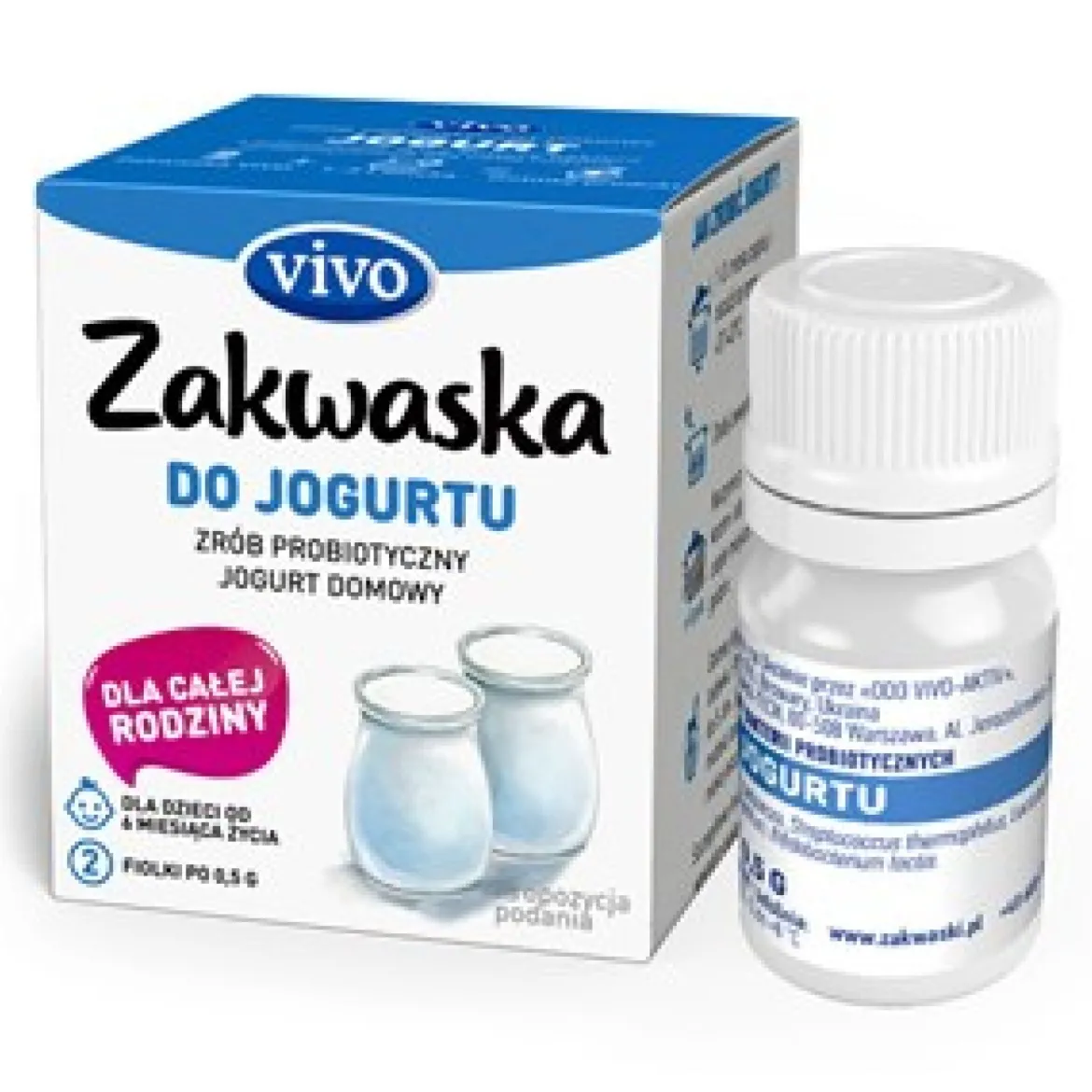 Żywe Kultury Bakterii do Jogurtu 1g (2 fiolki) Vivio