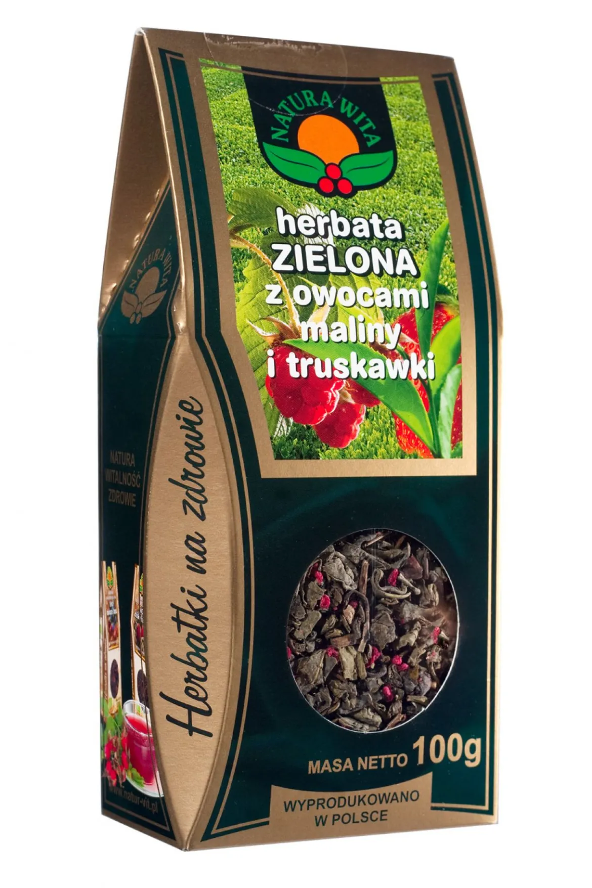 Zielona malina i truskawki 100g Natura Wita