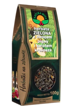 Zielona z owocem pigwy i kwiatem krokosza 100g Natura Wita